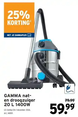GAMMA gamma nat-en droogzuiger aanbieding