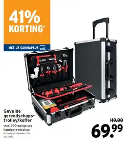 GAMMA Gevulde gereedschaps-trolley/koffer aanbieding