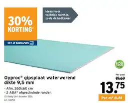 GAMMA Gyproc gipsplaat waterwerend aanbieding