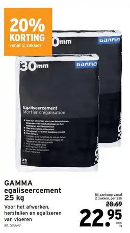 GAMMA gamma egaliseercement aanbieding