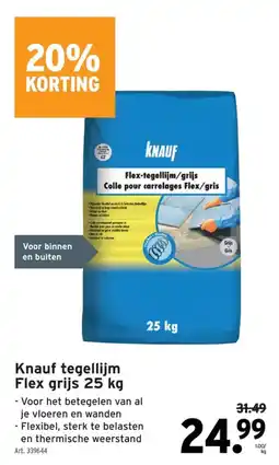 GAMMA Knauf tegellijm Flex grijs aanbieding
