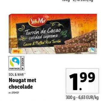 Lidl Nougat Met Chocolade aanbieding