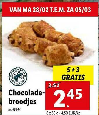 Lidl Chocolade Broodjes aanbieding