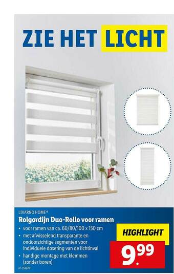 Lidl Rolgordijn Duo Rollo Voor Ramen aanbieding
