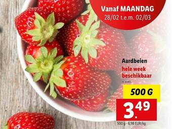 Lidl Aardbeien aanbieding