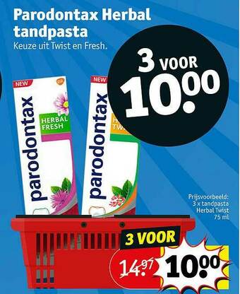 Kruidvat Parodontax Herbal Tandpasta aanbieding