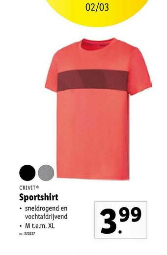 Lidl Sportshirt aanbieding