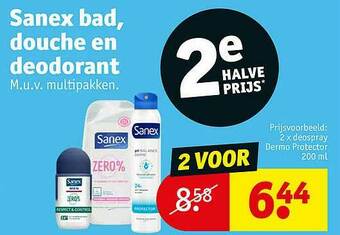 Kruidvat Sanex Bad, Douche En Deodorant aanbieding