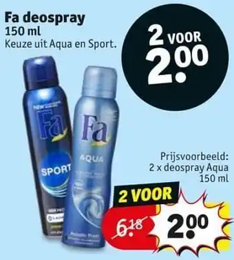 Kruidvat fa Deospray aqua 150ml aanbieding