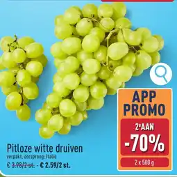 ALDI Pitloze witte druiven aanbieding