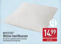 ALDI Novitesse wollen hoofdkussen aanbieding