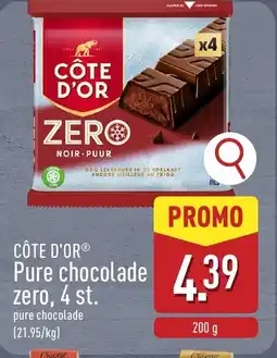 ALDI Côte d'or pure chocolade zero aanbieding