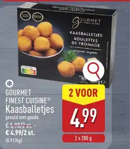 ALDI Gourmet finest cuisine kaasballetjes aanbieding