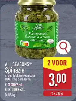 ALDI All seasons spinazie aanbieding