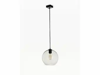 Deba Meubelen Plafondlamp SEATTLE met 1 glazen bol Globe Zwart aanbieding