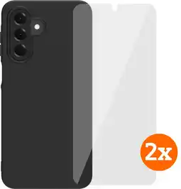 Coolblue BlueBuilt Samsung Galaxy A18 en A17 4G/5G Back Cover Zwart + Screenprotector Glas Duo Pack aanbieding