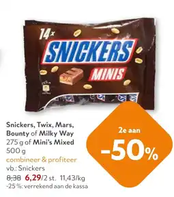 OKay Snickers, Twix, Mars, Bounty of Milky Way aanbieding