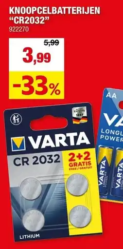 Hubo Knoopcelbatterijen cr2032 aanbieding