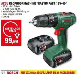 Hubo Accu klopbormachine easyimpact 18v-40 aanbieding