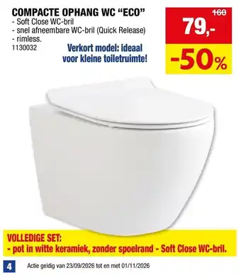 Compacte ophang wc eco