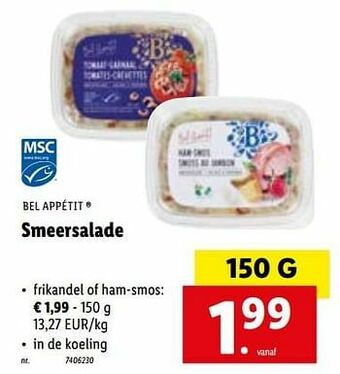 Lidl Smeersalade frikandel of ham-smos aanbieding