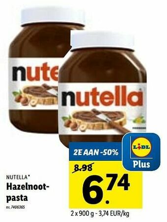 Lidl Hazelnootpasta aanbieding