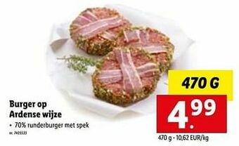 Lidl Burger op ardense wijze aanbieding
