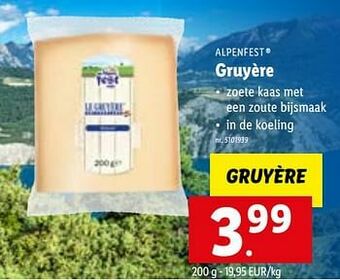Lidl Gruyère aanbieding