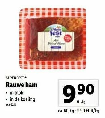 Lidl Rauwe ham aanbieding