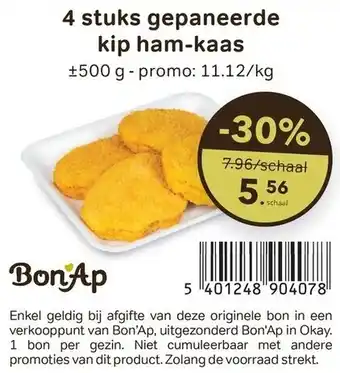 Gepaneerde kip ham-kaas