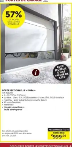 Zelfbouwmarkt Porte sectionnelle Dora aanbieding