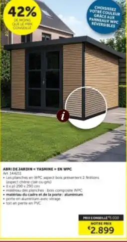 Zelfbouwmarkt Abri de jardin yasmine en wpc aanbieding