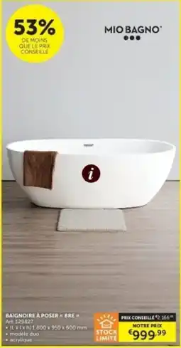 Zelfbouwmarkt baignoire à poser bre aanbieding