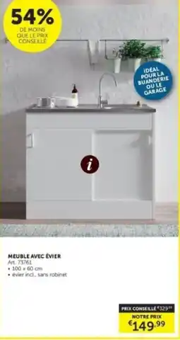 Zelfbouwmarkt Meuble avec évier aanbieding