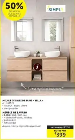 Zelfbouwmarkt Meuble de salle de bains bella aanbieding