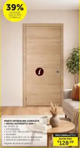 Zelfbouwmarkt porte intérieure complète royal authentic oak aanbieding