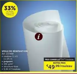 Zelfbouwmarkt Voile de rénovation aanbieding