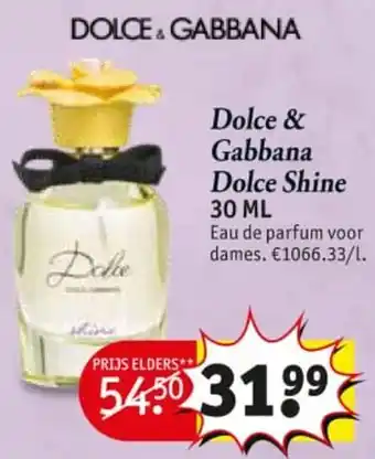 Kruidvat Dolce + gabbana dolce shine 30ml aanbieding