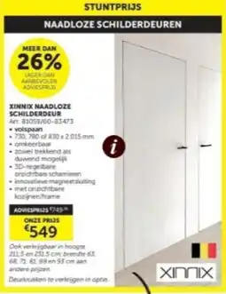 Zelfbouwmarkt Xinnix naadloze schilderdeur aanbieding