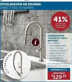Zelfbouwmarkt Keukenkraan Maverick inox brushed aanbieding