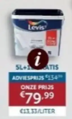 Zelfbouwmarkt Levis+ verf aanbieding
