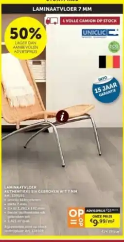 Zelfbouwmarkt Laminaatvloer authentic eik gebroken wit 7 mm aanbieding