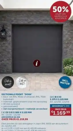 Zelfbouwmarkt Sectionale poort dora aanbieding