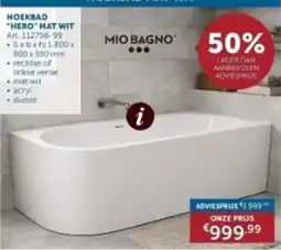 Zelfbouwmarkt Hoekbad hero mat wit aanbieding