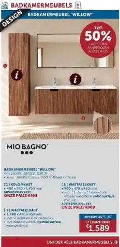 Zelfbouwmarkt Badkamermeubel willow aanbieding
