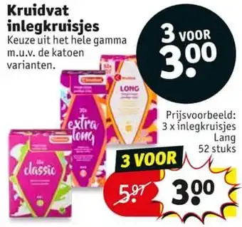 Kruidvat Inlegkruisjes lang aanbieding