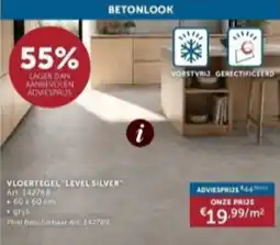 Zelfbouwmarkt Vloertegel level silver aanbieding