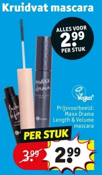 Kruidvat Maxx drama length + volume mascara aanbieding