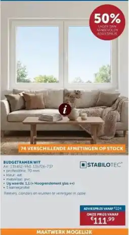 Zelfbouwmarkt Budgetramen wit aanbieding