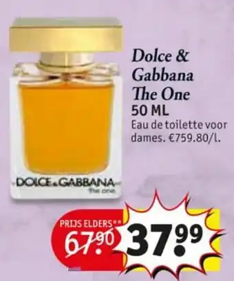 Kruidvat Dolce + gabbana the one 50ml aanbieding
